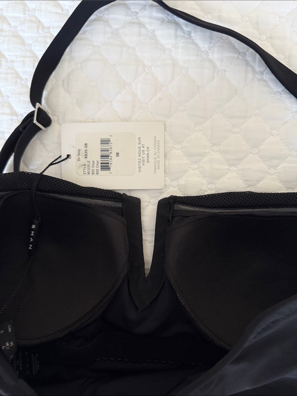 NWT SHAN So Sexy Halter One-Piece Black Studded Swimsuit Removable Strap Size 6 - Picture 9 of 9